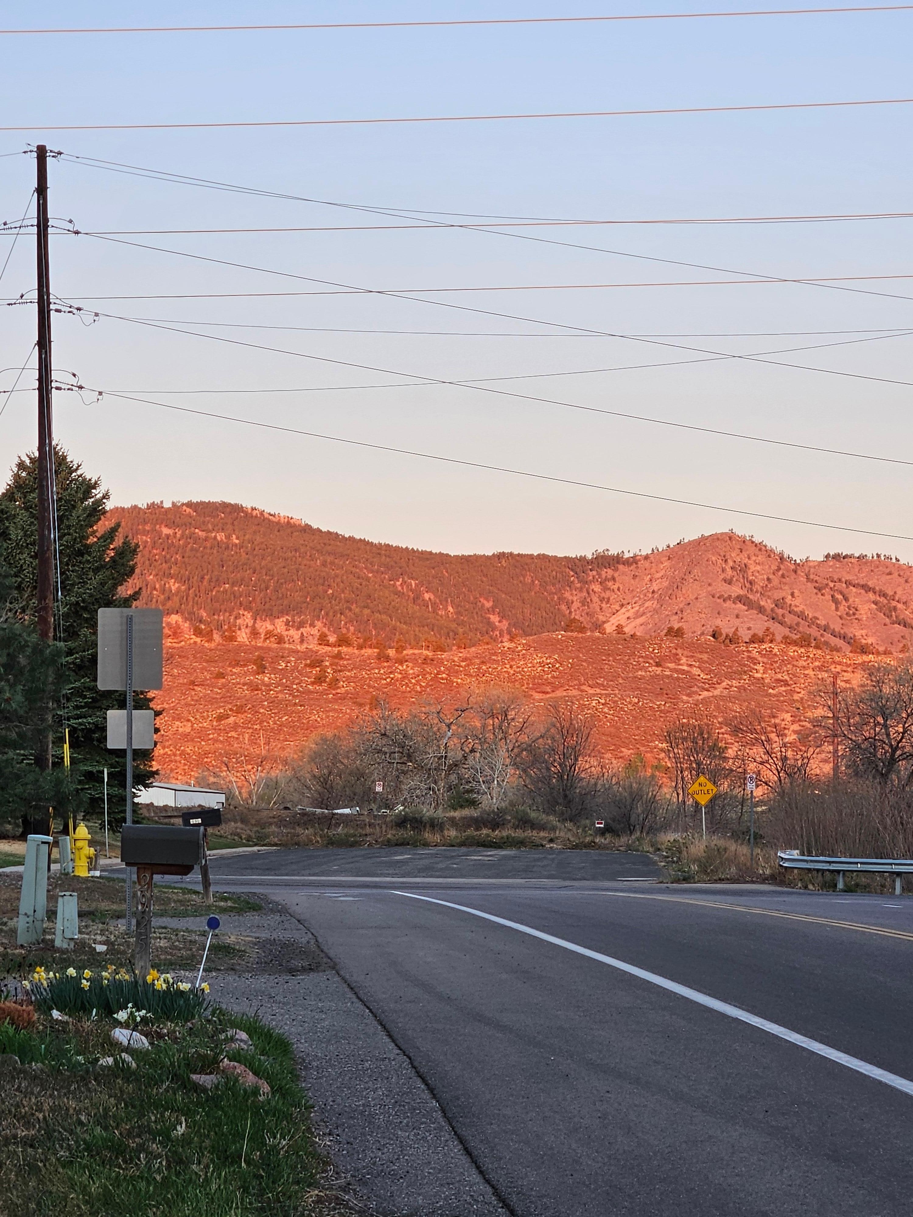 The mountain view from the street 