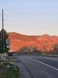 The mountain view from the street