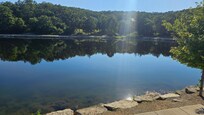 We enjoyed evening fishing at the stocked lake on property.
