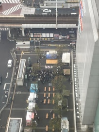 View from room with festival going on.