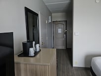 View from window of room entryway.