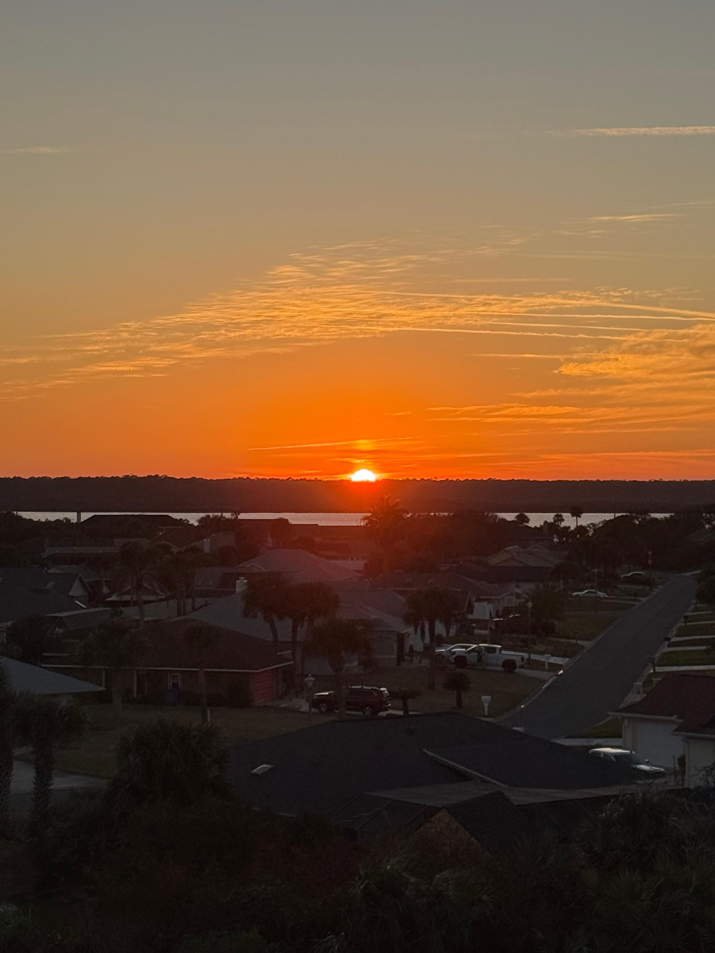 Sunset from the outside balcony.