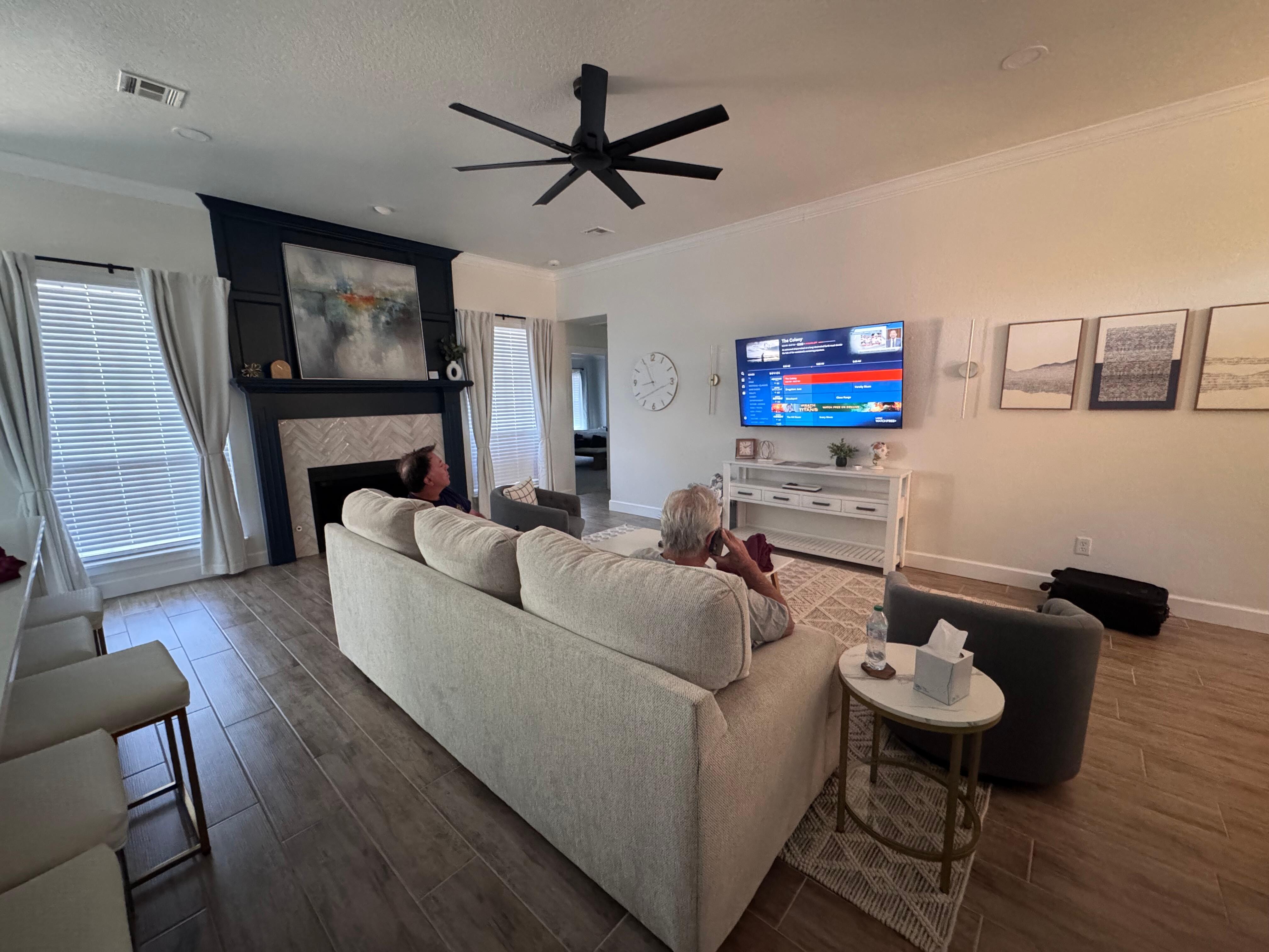 Comfy living room for family movies