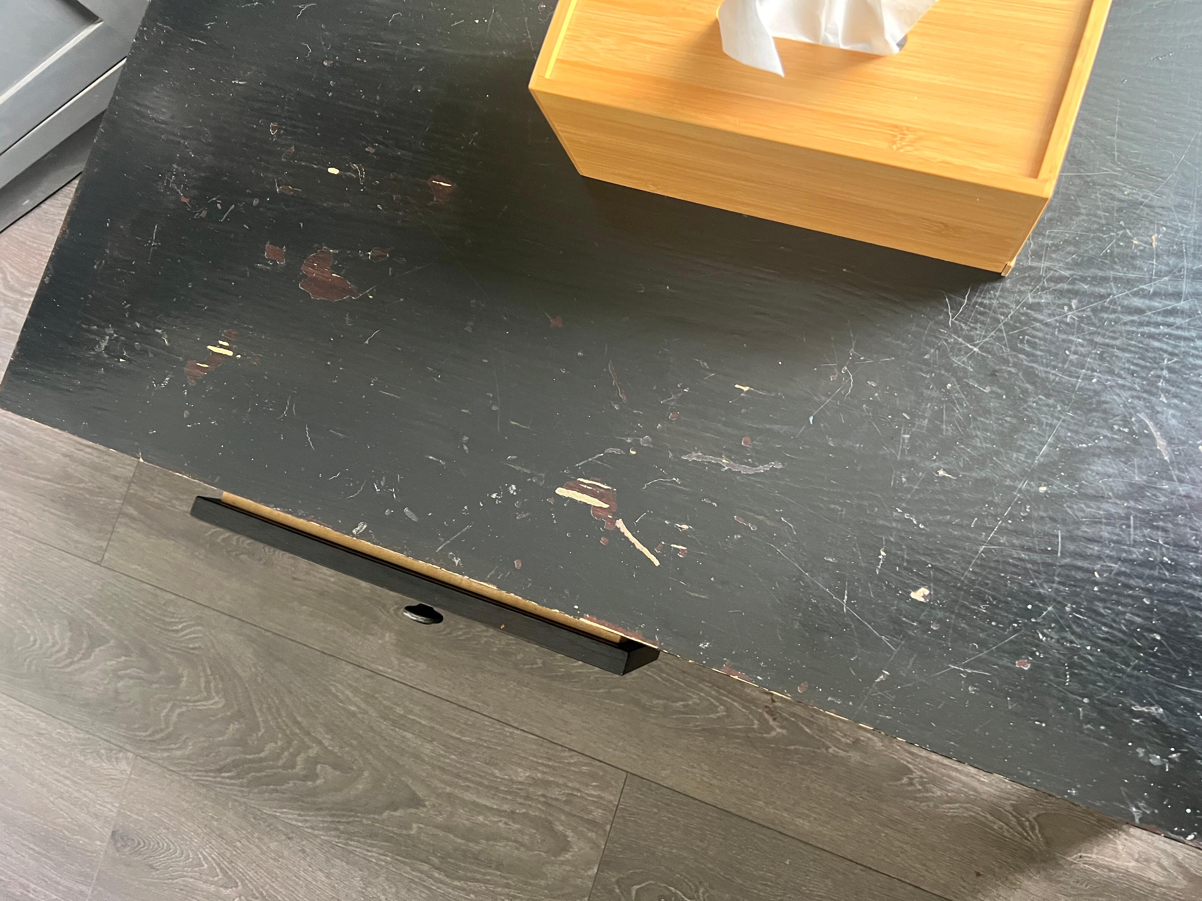 Mismatched furniture with scratches all over