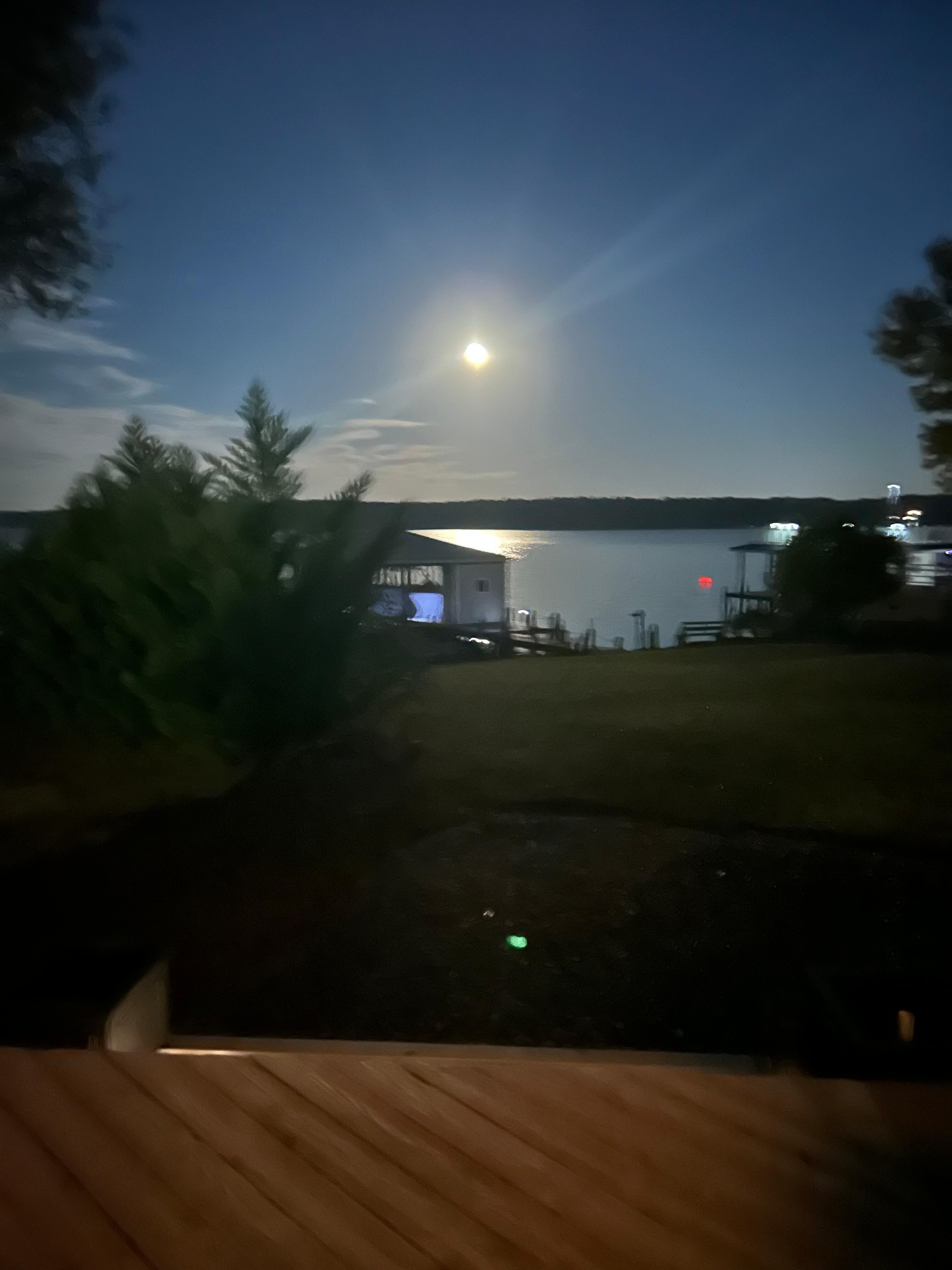 Super moon over lake 