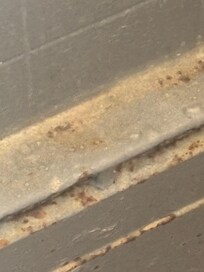 Rust on heater in bathroom