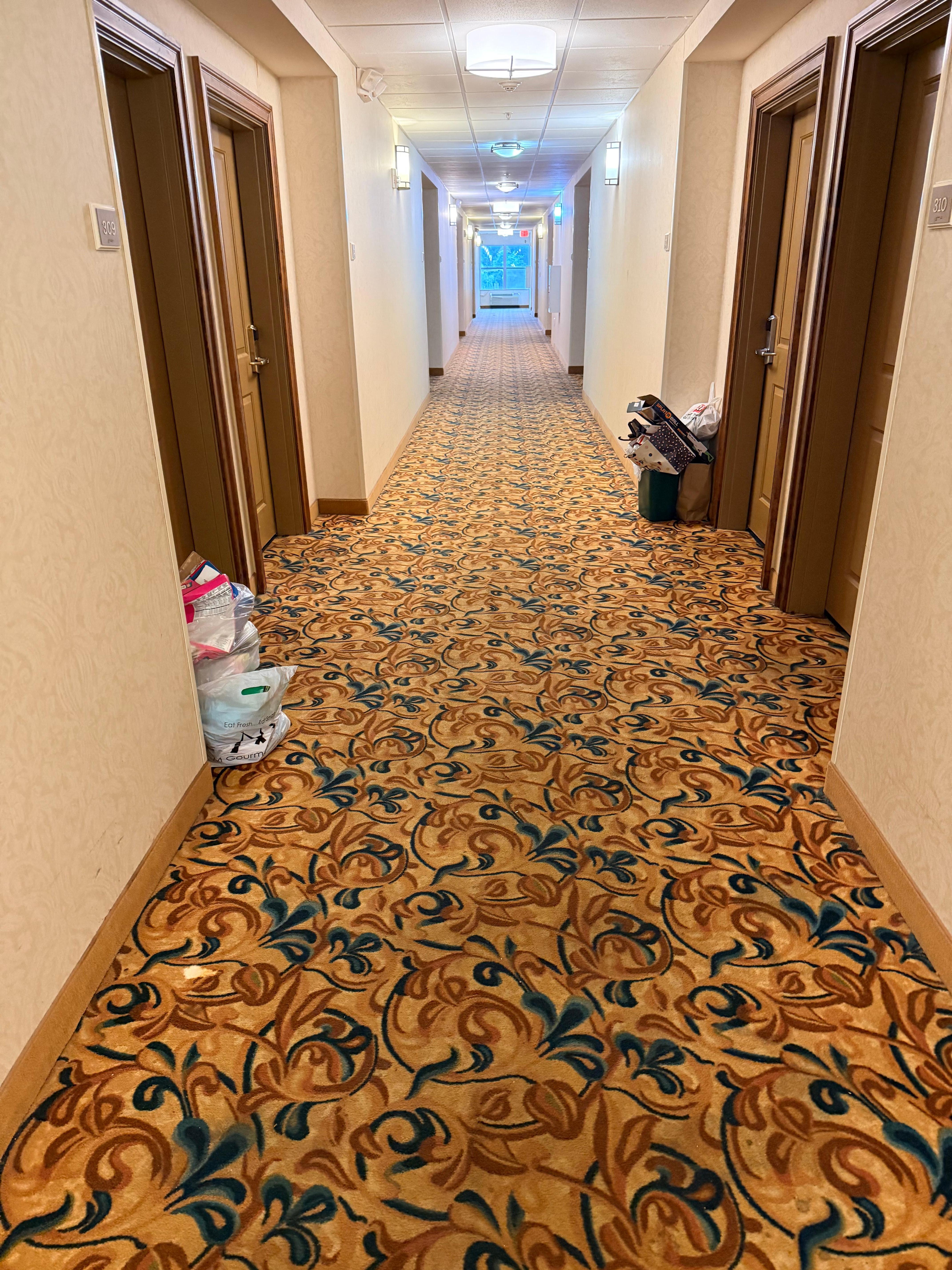 Trash in the hallway 