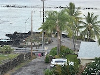 View of water from top balcony