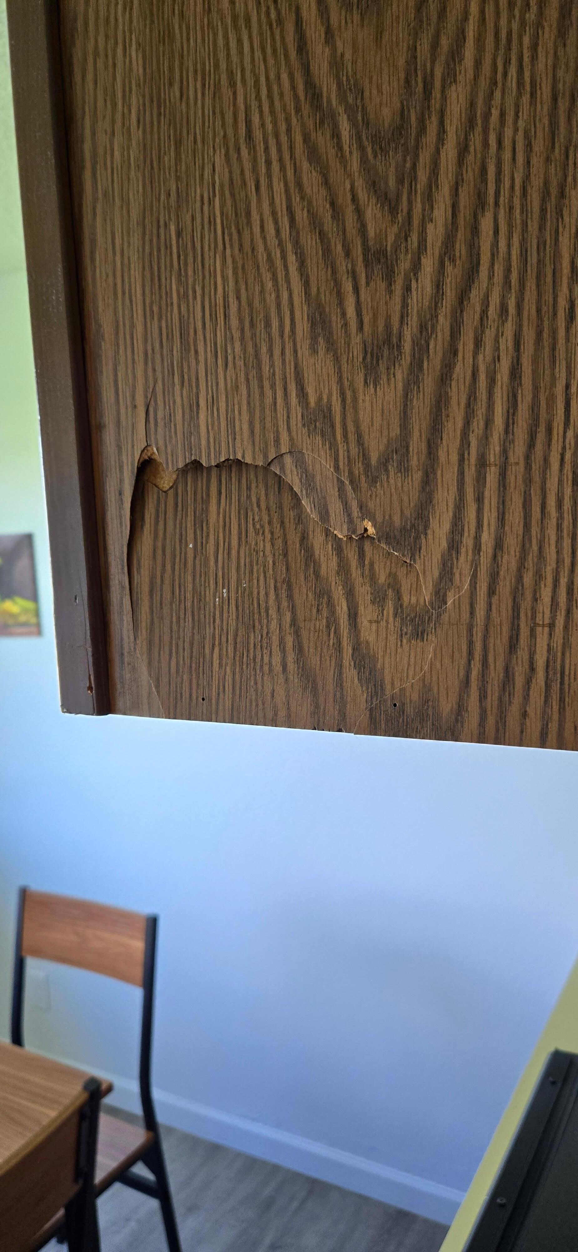 Damaged kitchen cabinets