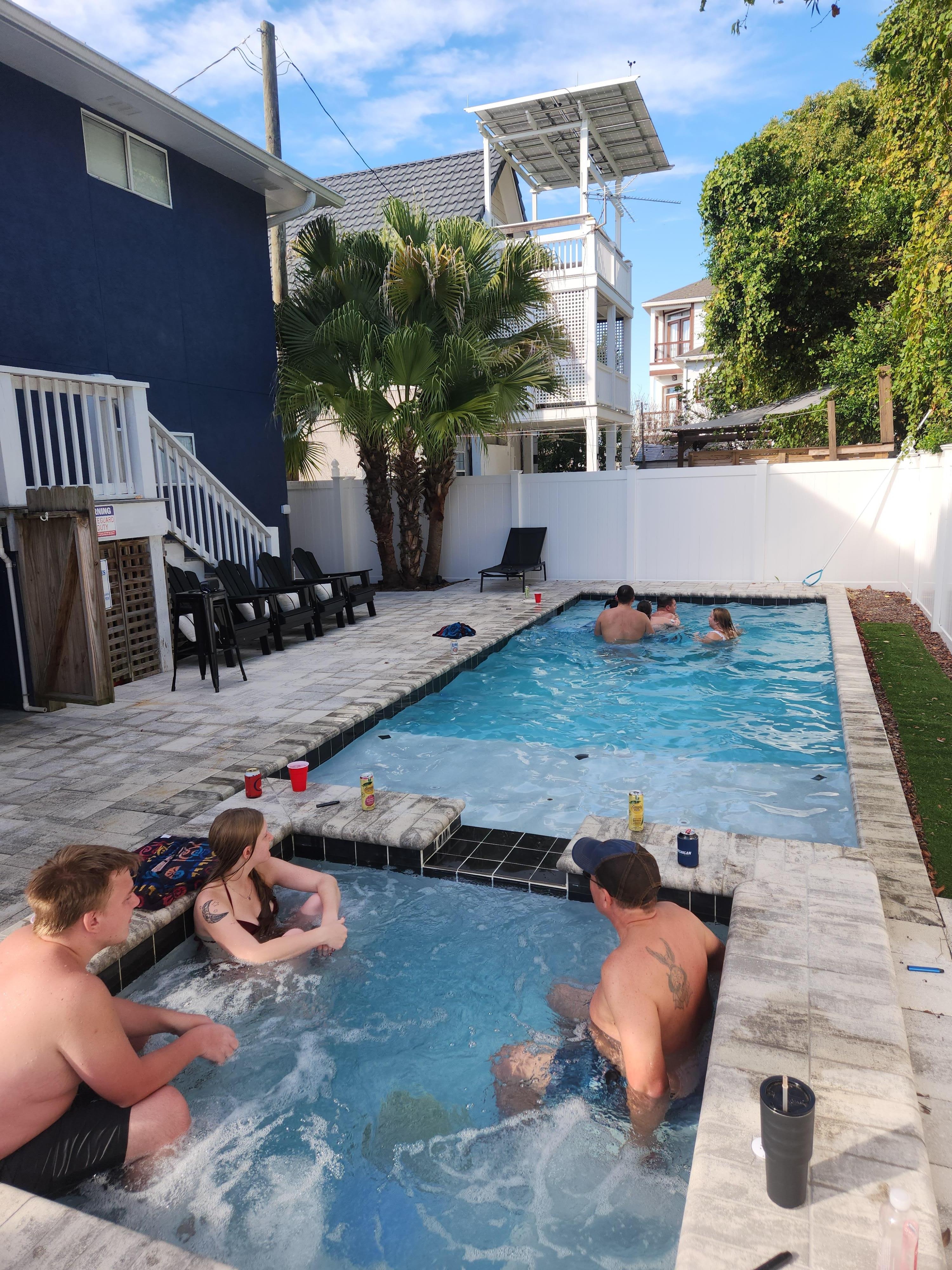 The pool and hot tub-swimming in November 