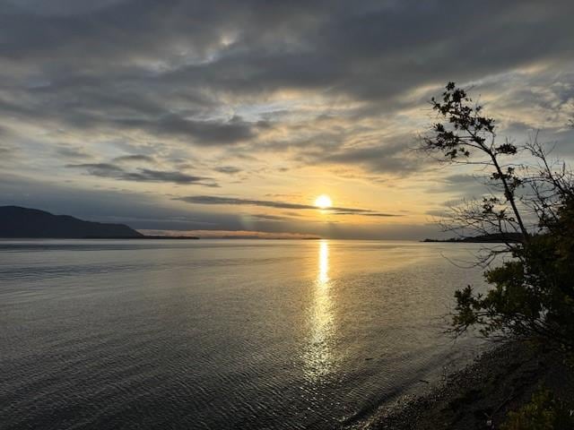 Sunset on the private beach