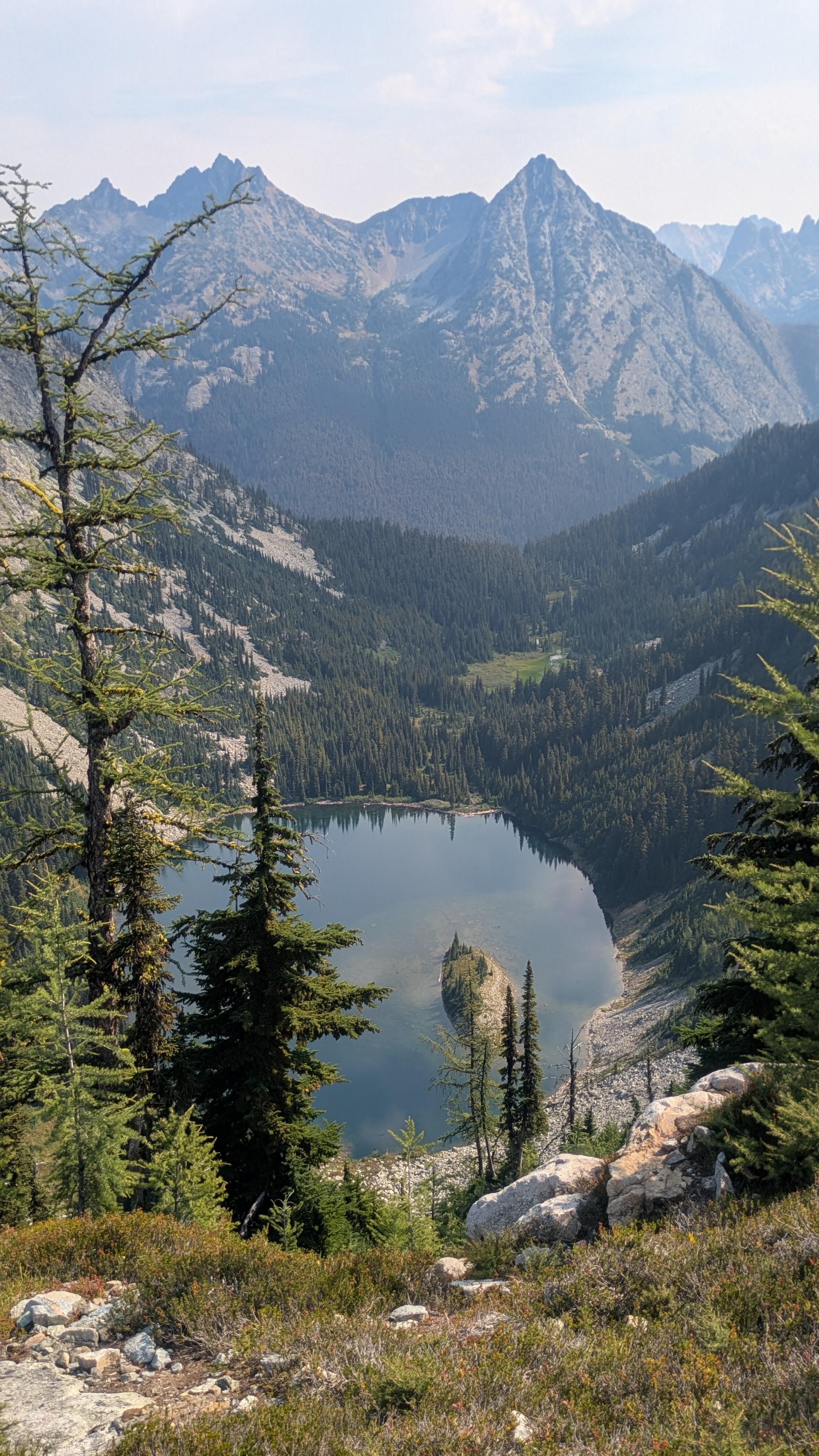 Rainey Lake from Maple Pass trail in North Cascades National Park.