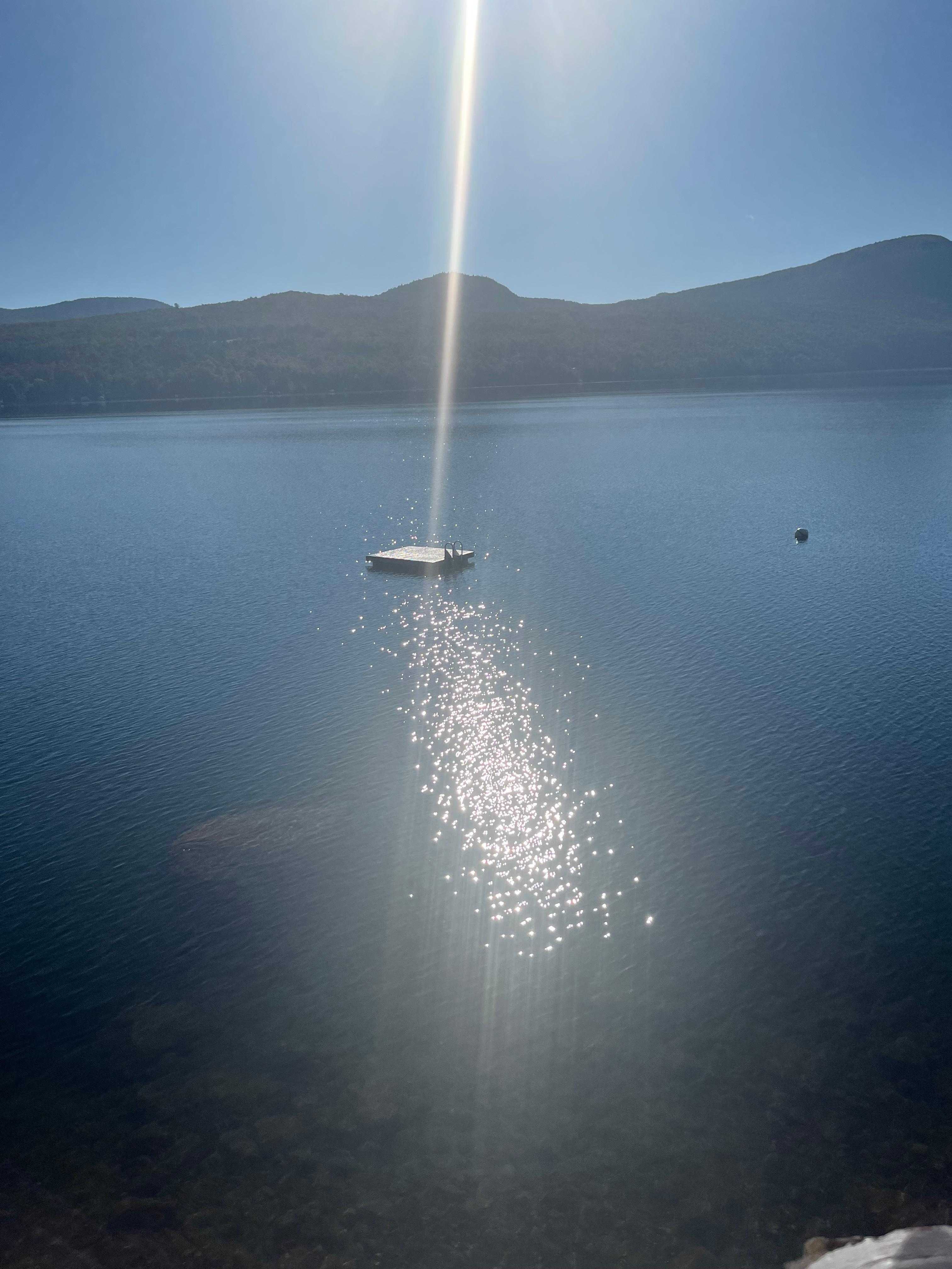 Morning light from the house. 