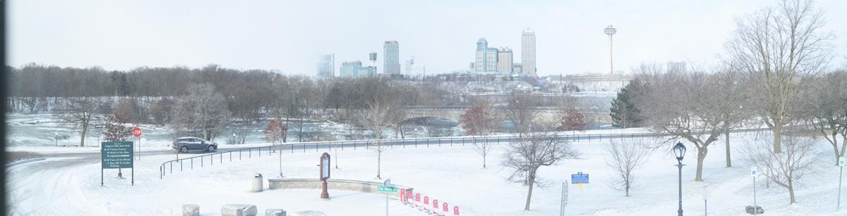 View of the Niagara River from our room at the Red Coach Inn