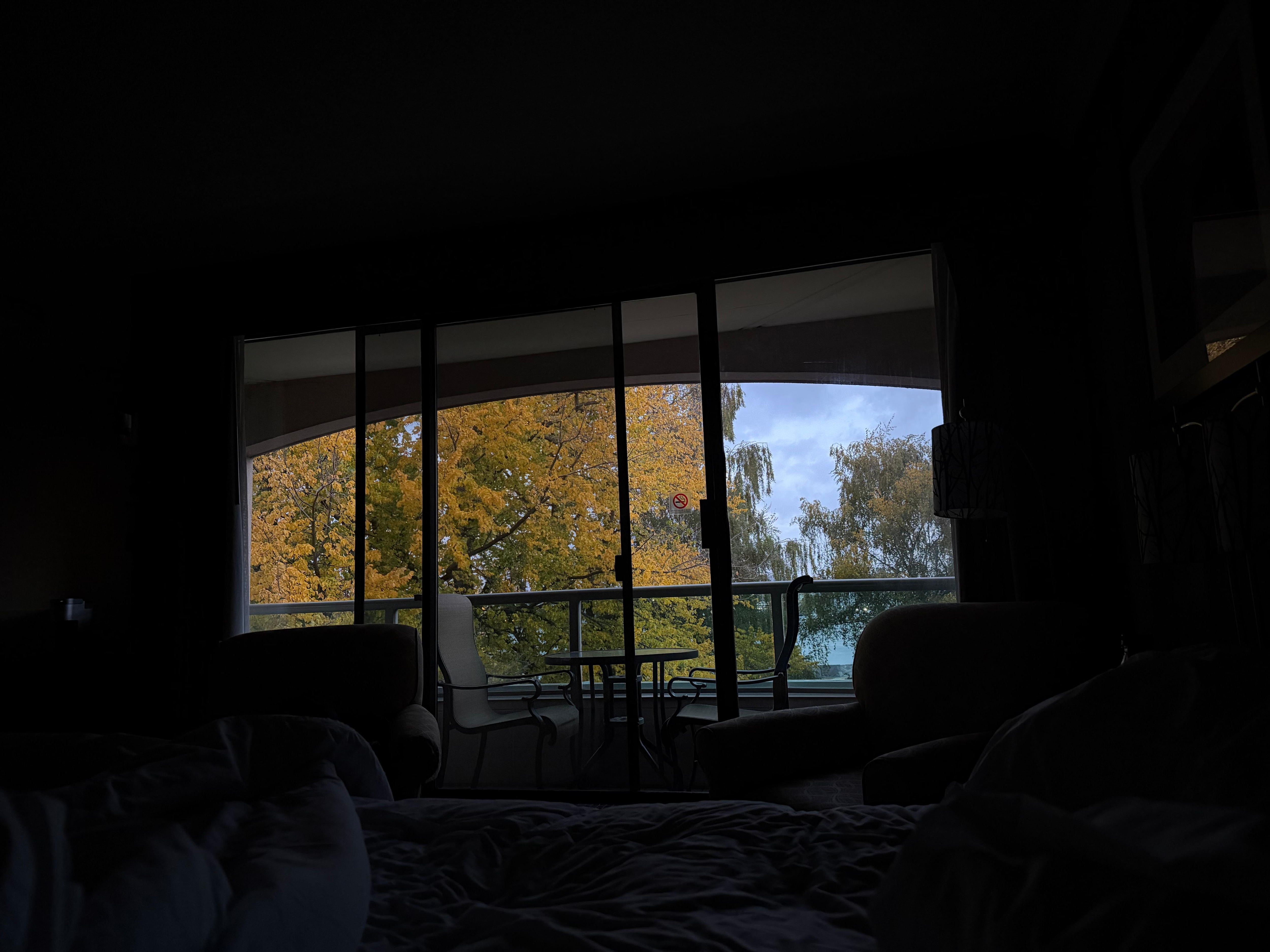 View from our room facing the bay and park 