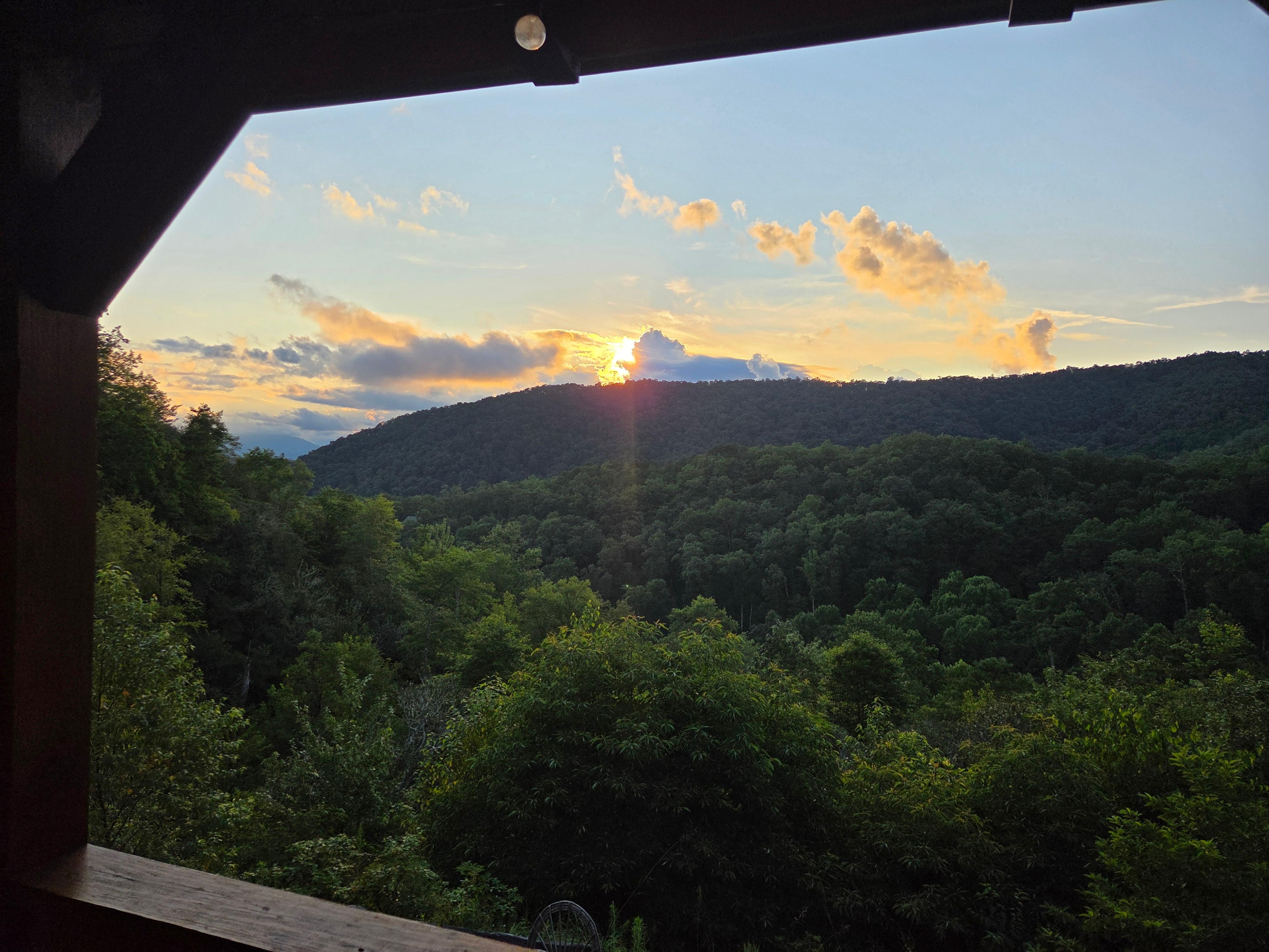 The early evening view from the back deck