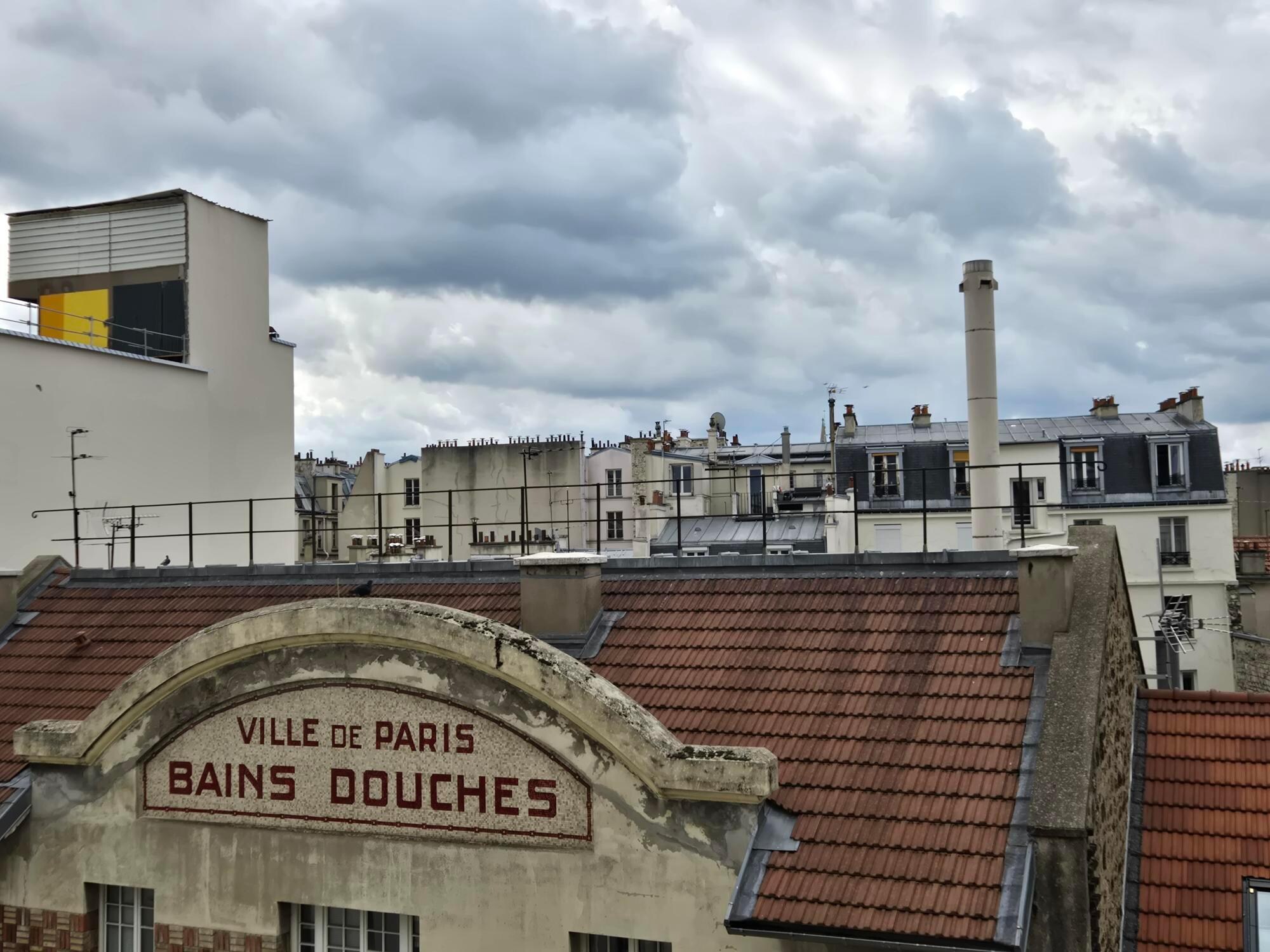 View from the balcony, directly across rue Oberkampf