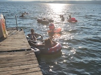 Floating off one of the docks
