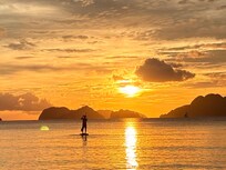 This is me having a good time paddling over sunsets