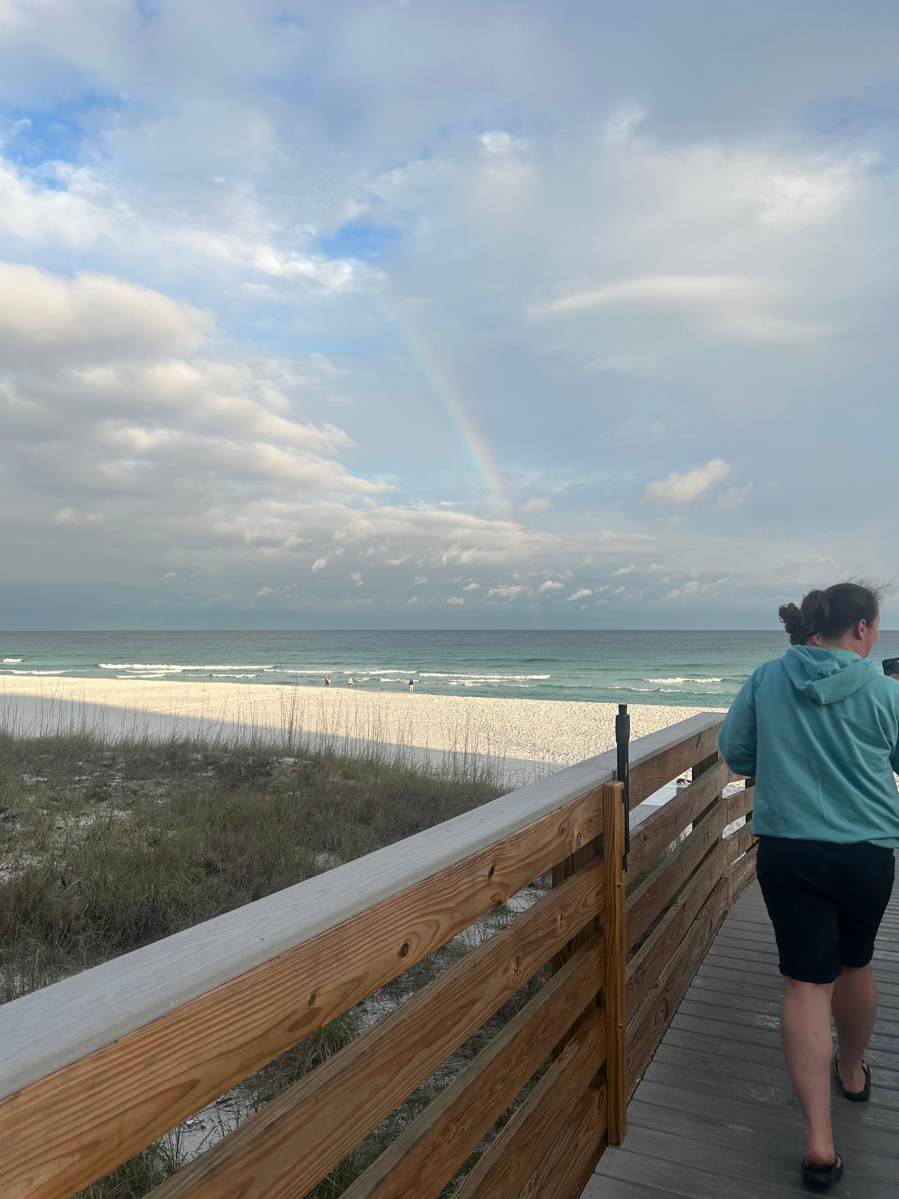 Walking to the beach from condo