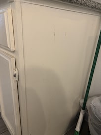 The side cabinet was riddled with splatters that just hadn’t been touched.