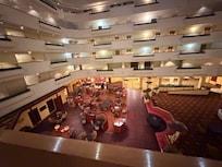 We were here for me to attend an event off property      My family stayed at the hotel and were happy with all the places they could walk to for lunch and shopping