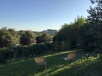 Vue du château de Grillan de notre espace de vie.