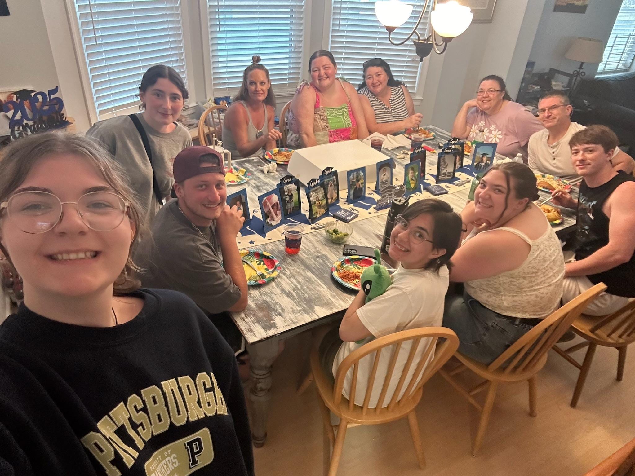 Family Dinner the first night. The dining table fits 12!! 