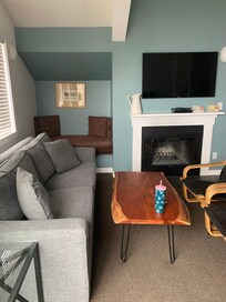 From
The balcony looking back in. I wanted this room for the fireplace and cozy nook.