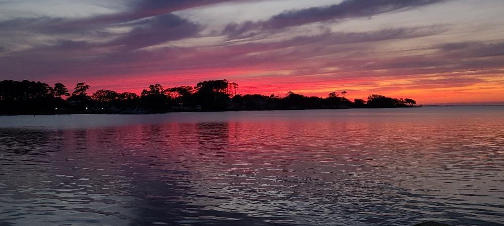 View from pier at sunset