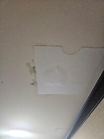 Their terrible job of fixing a leaking ceiling.