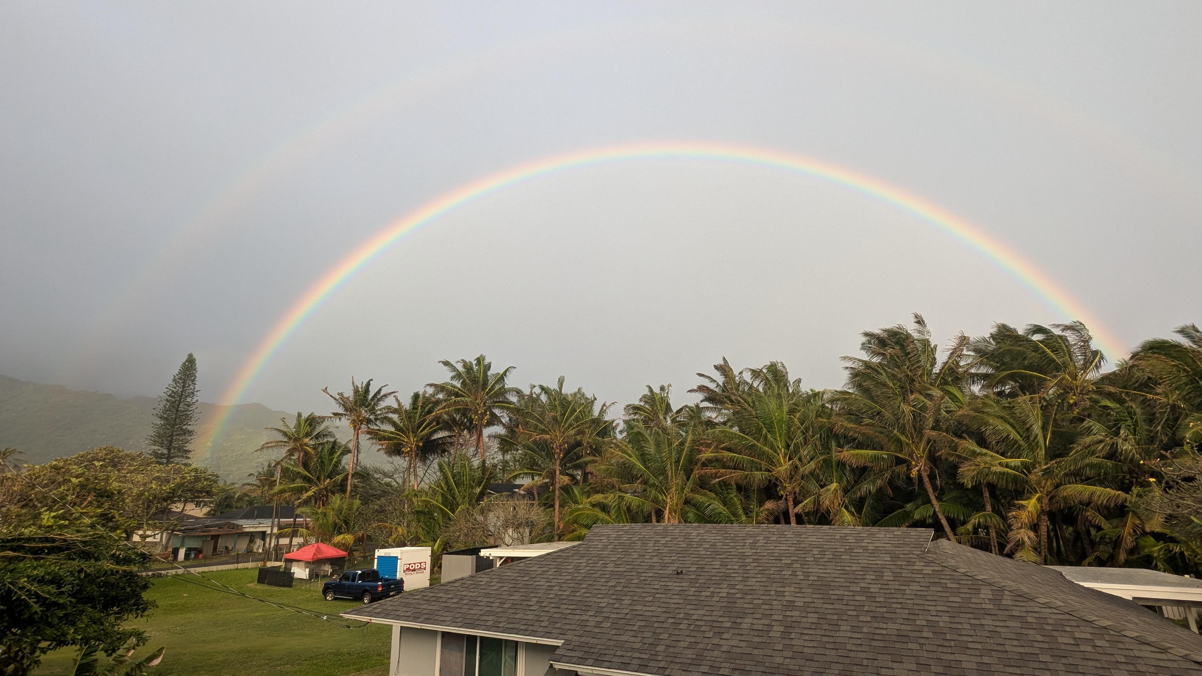 We had a double rainbow looking from the back porch! 