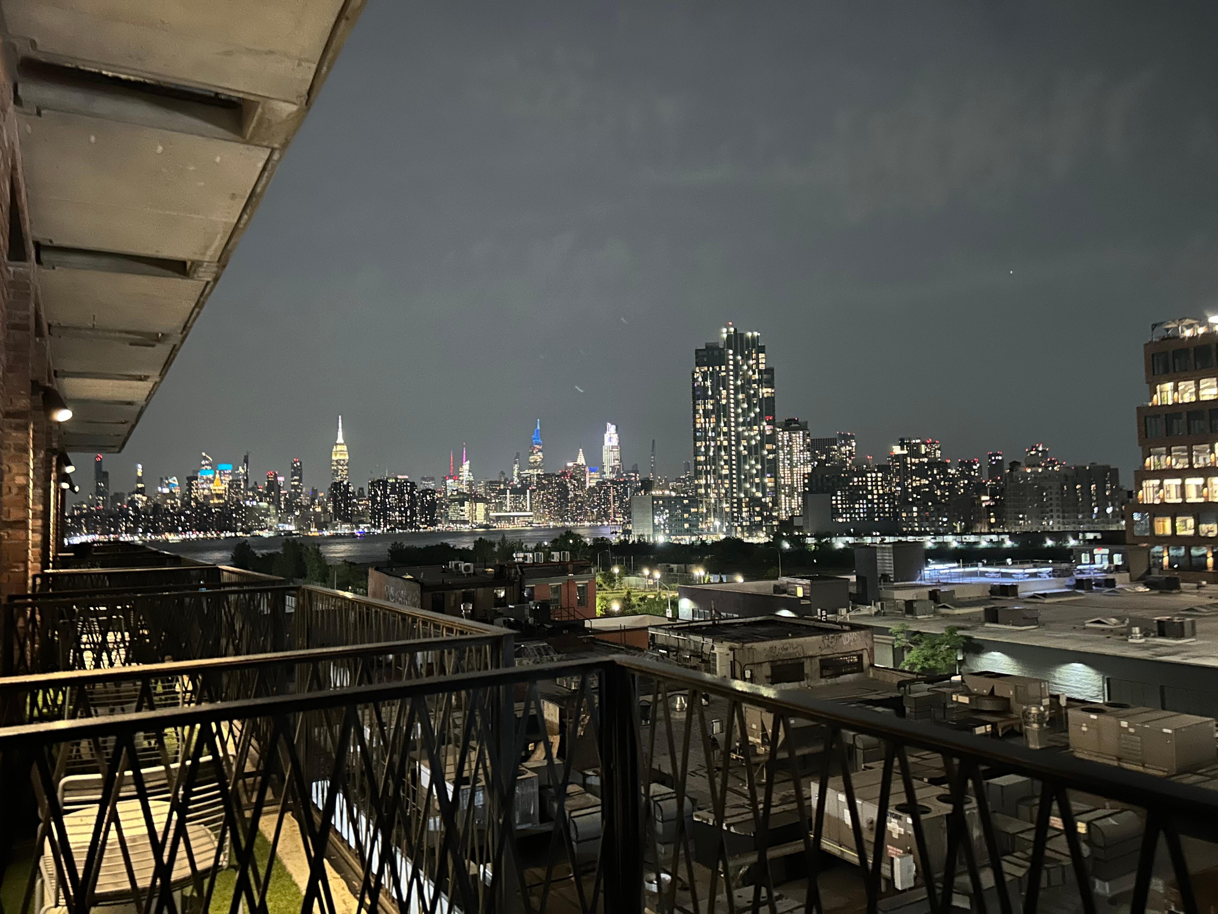 View from balcony at night