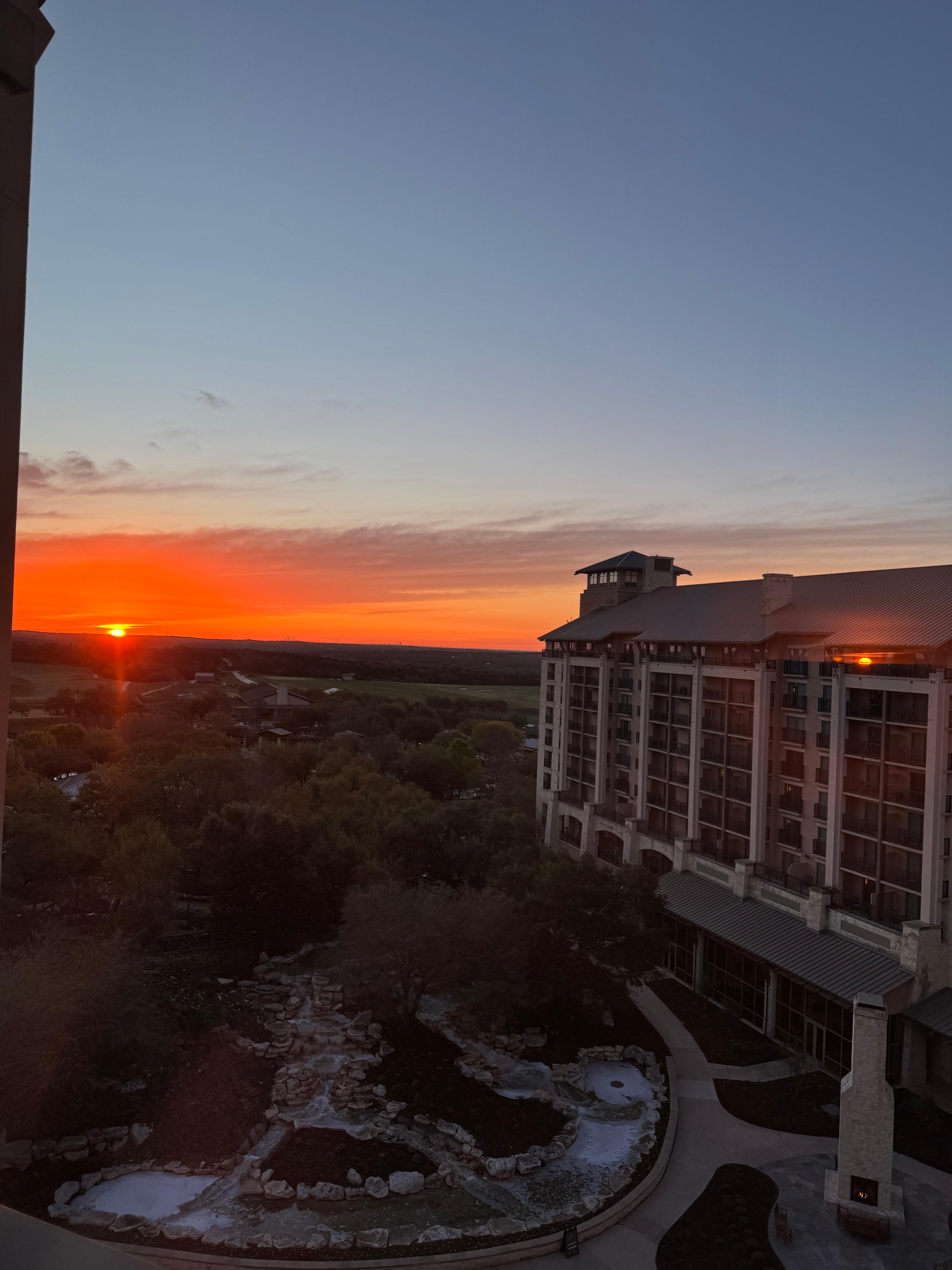 Beautiful sunrise from our room balcony. 