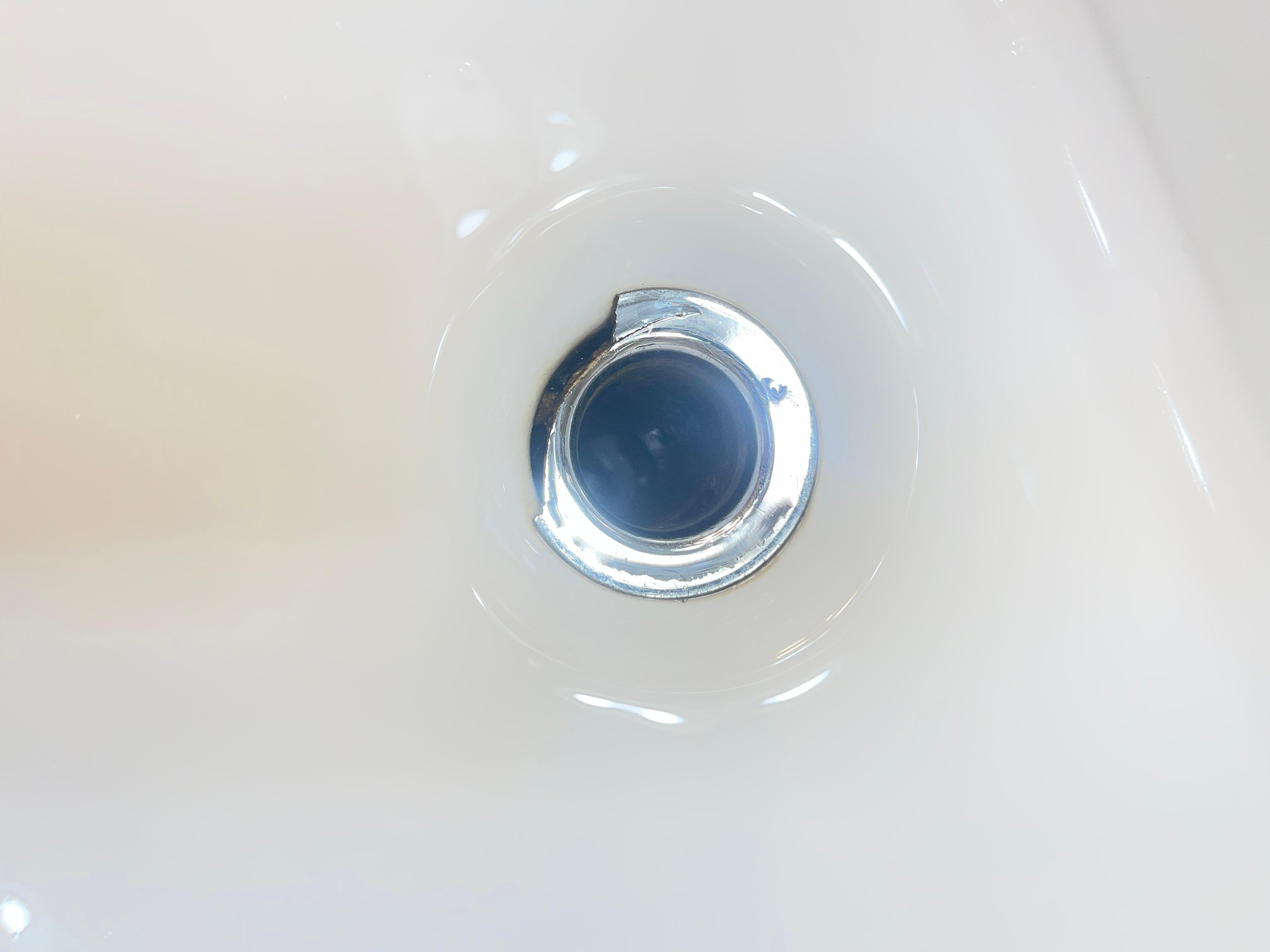Drain in bathroom sink
