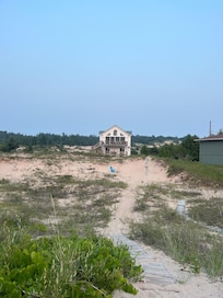 House from the beach. The lake bottom at Wilderness State Park was very sandy.
