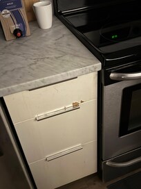 Heavily worn cabinets