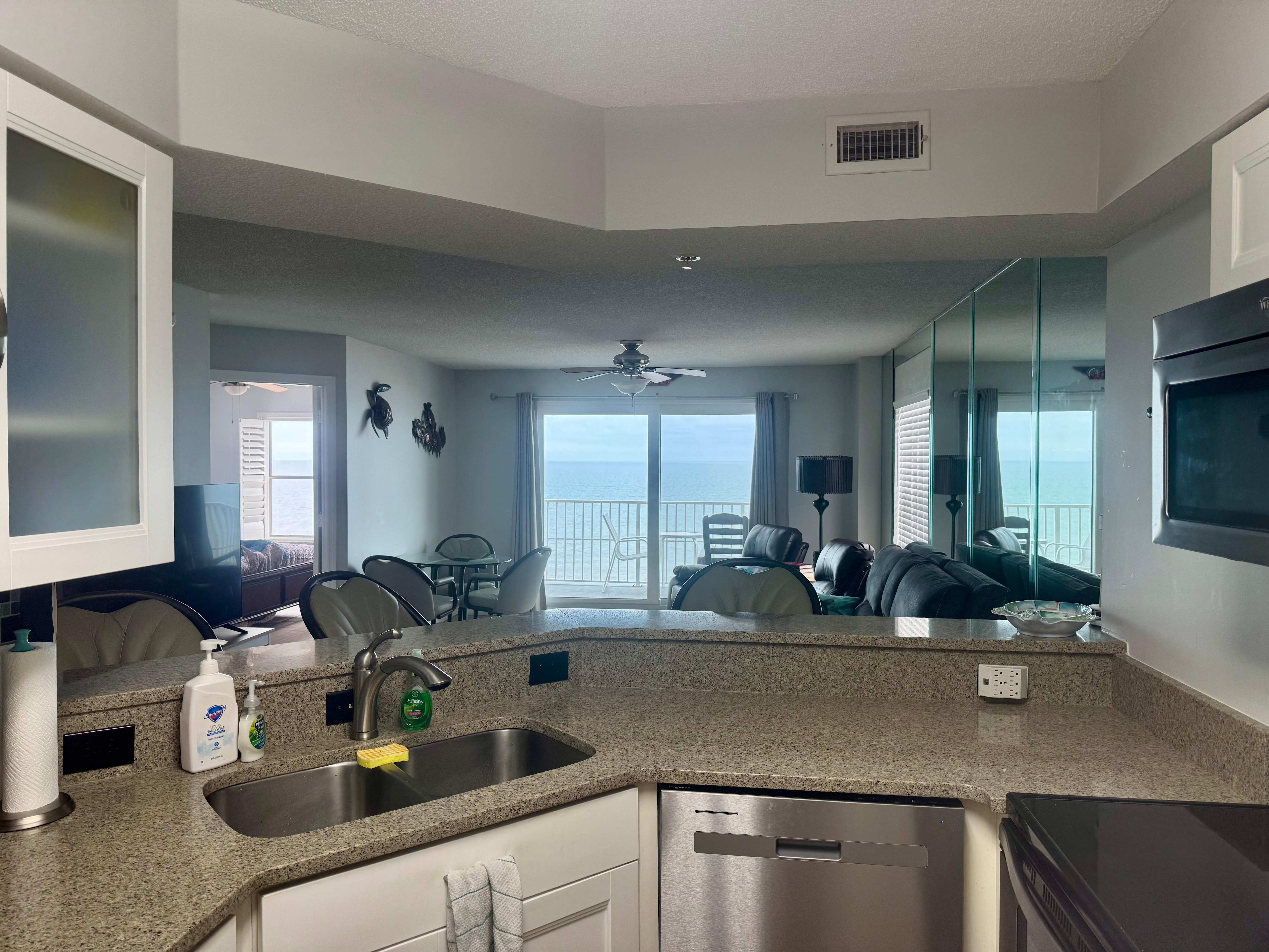 View of the ocean even from kitchen