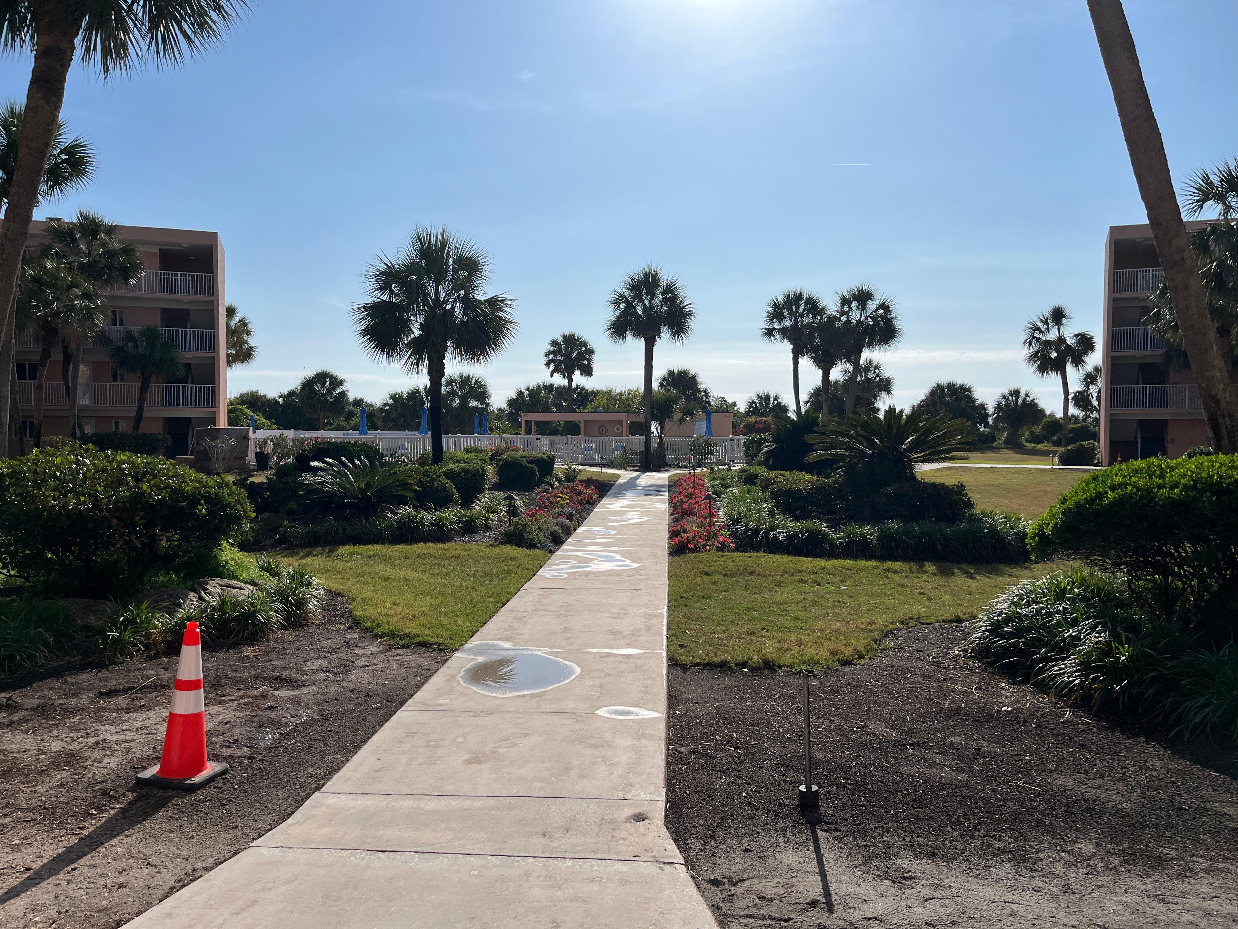 Walkway to the pool and beach!