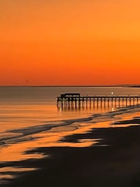 Evening sunset sky from large balcony