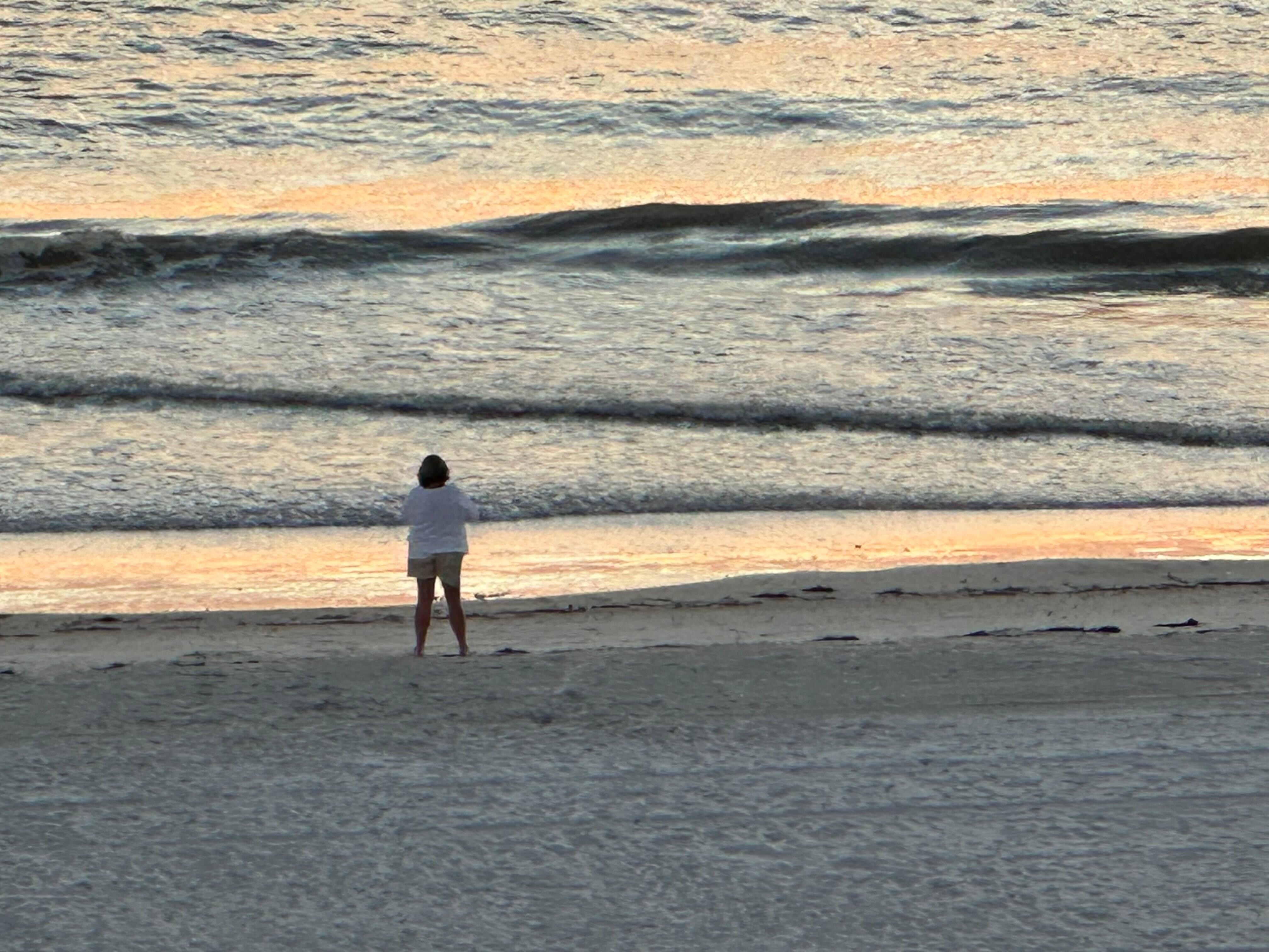 On the beach taking sunset pics