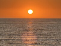 View from the balcony at sunset.