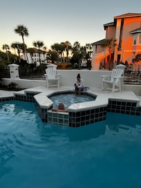The pool and hot tub can be heated for an extra fee