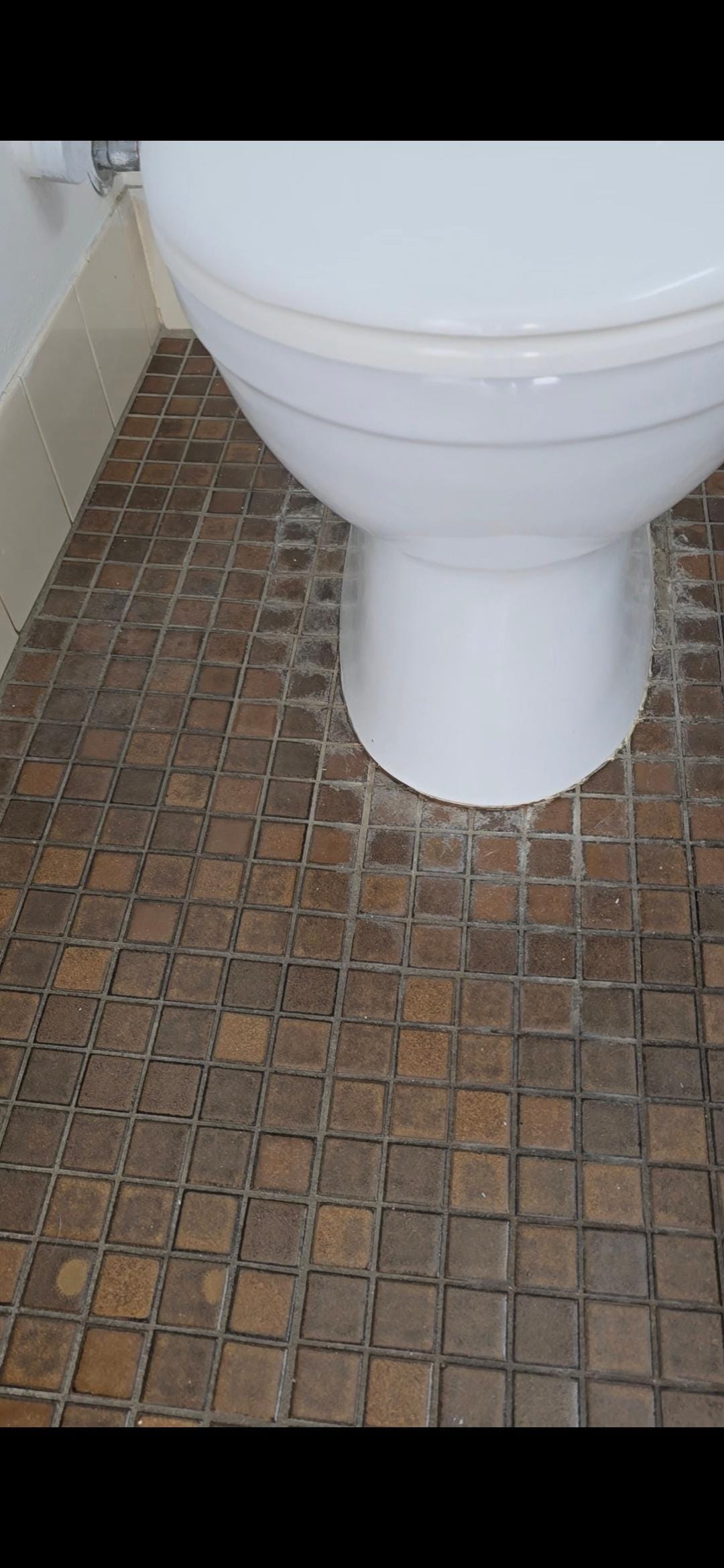 Around base of toilet... no comment necessary.