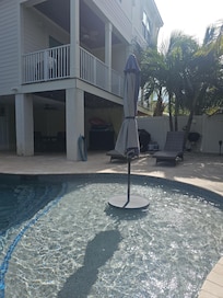 The pool only had some sun, but the shallow part was perfect for our 18 month old grandchild.