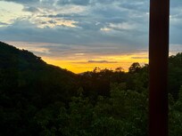 Sunset view from the upstairs balcony.