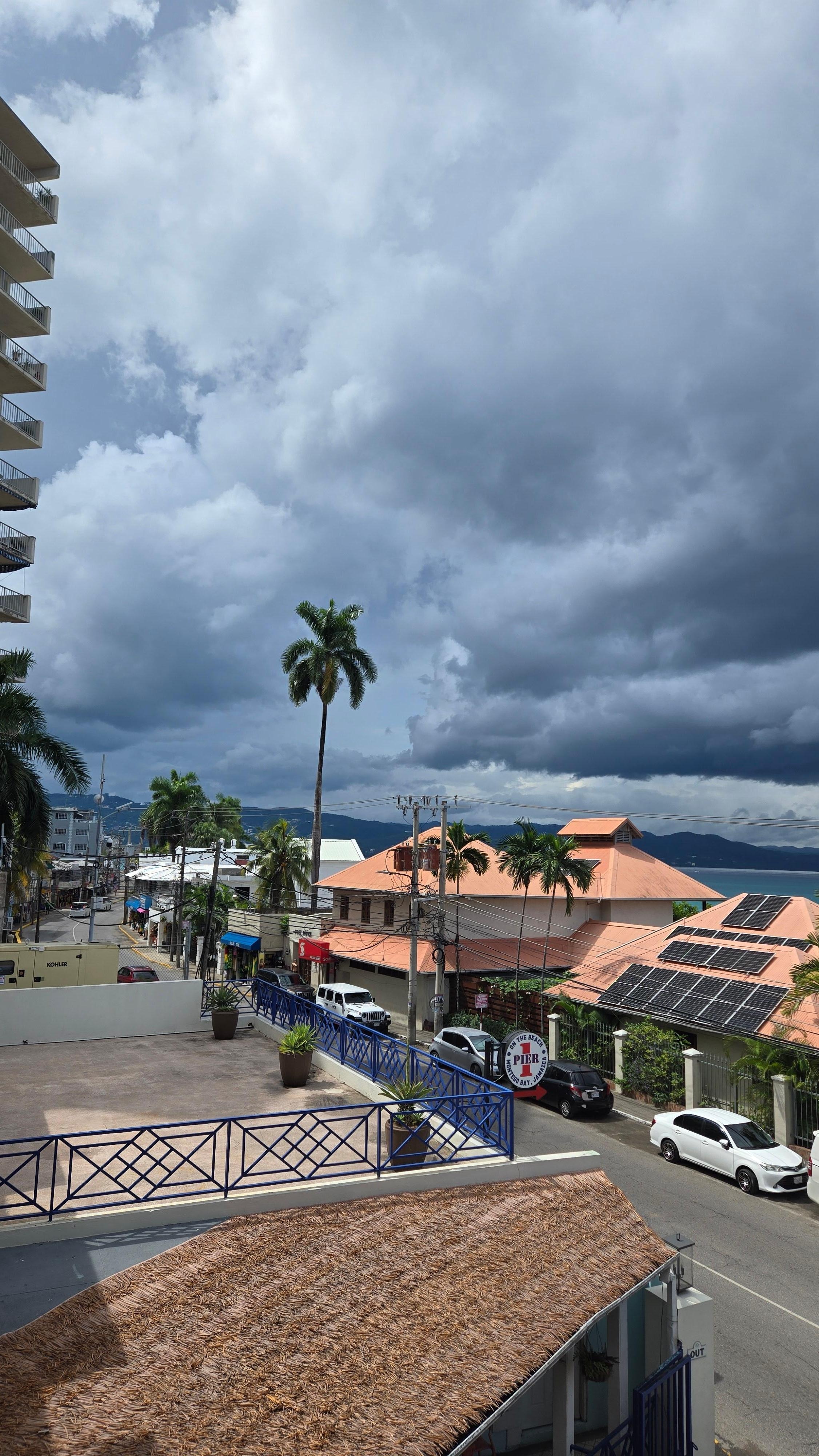 Street view from balcony.
