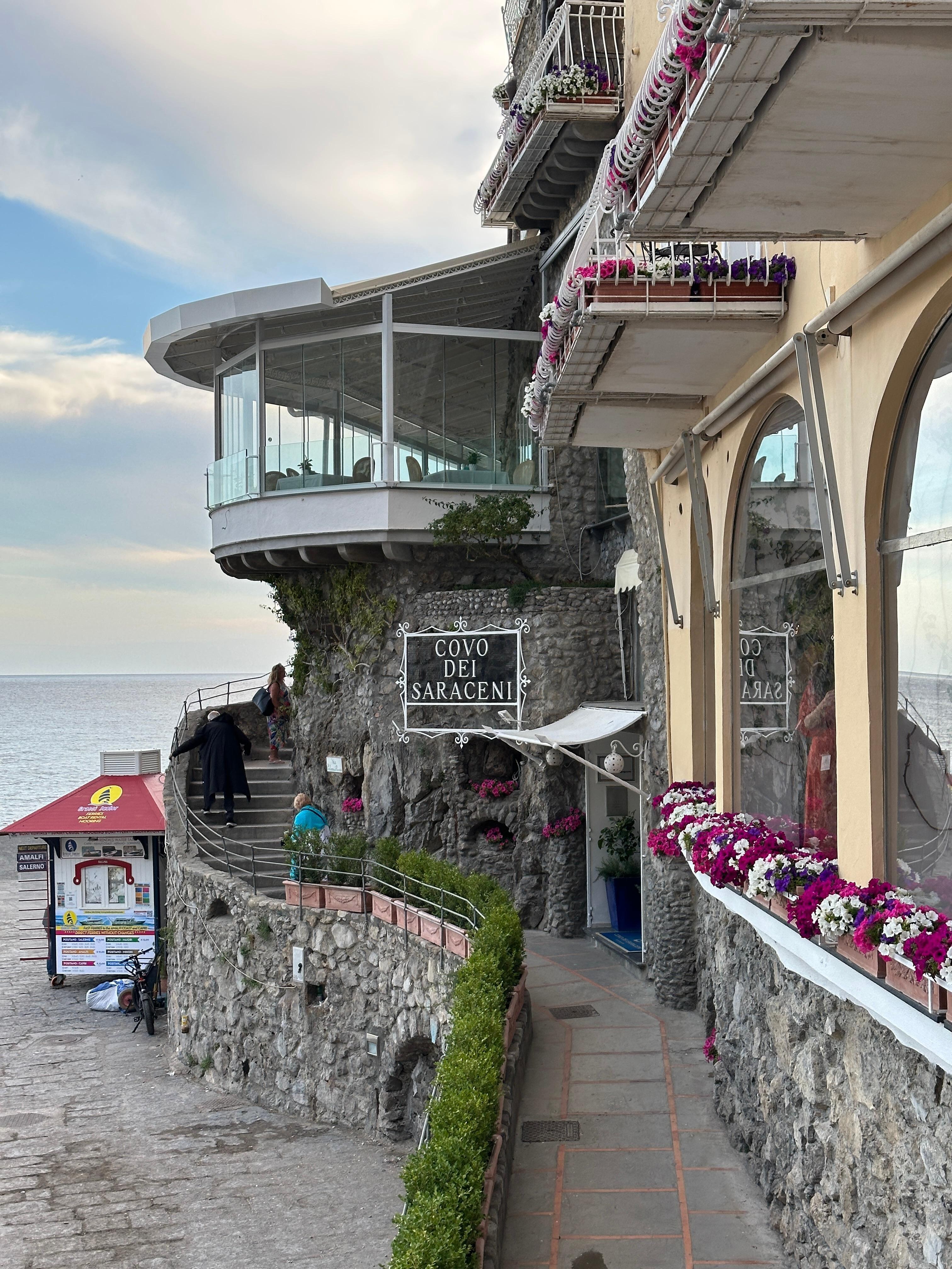 Hotel exterior.,,the flowers really enhance an already beautiful place