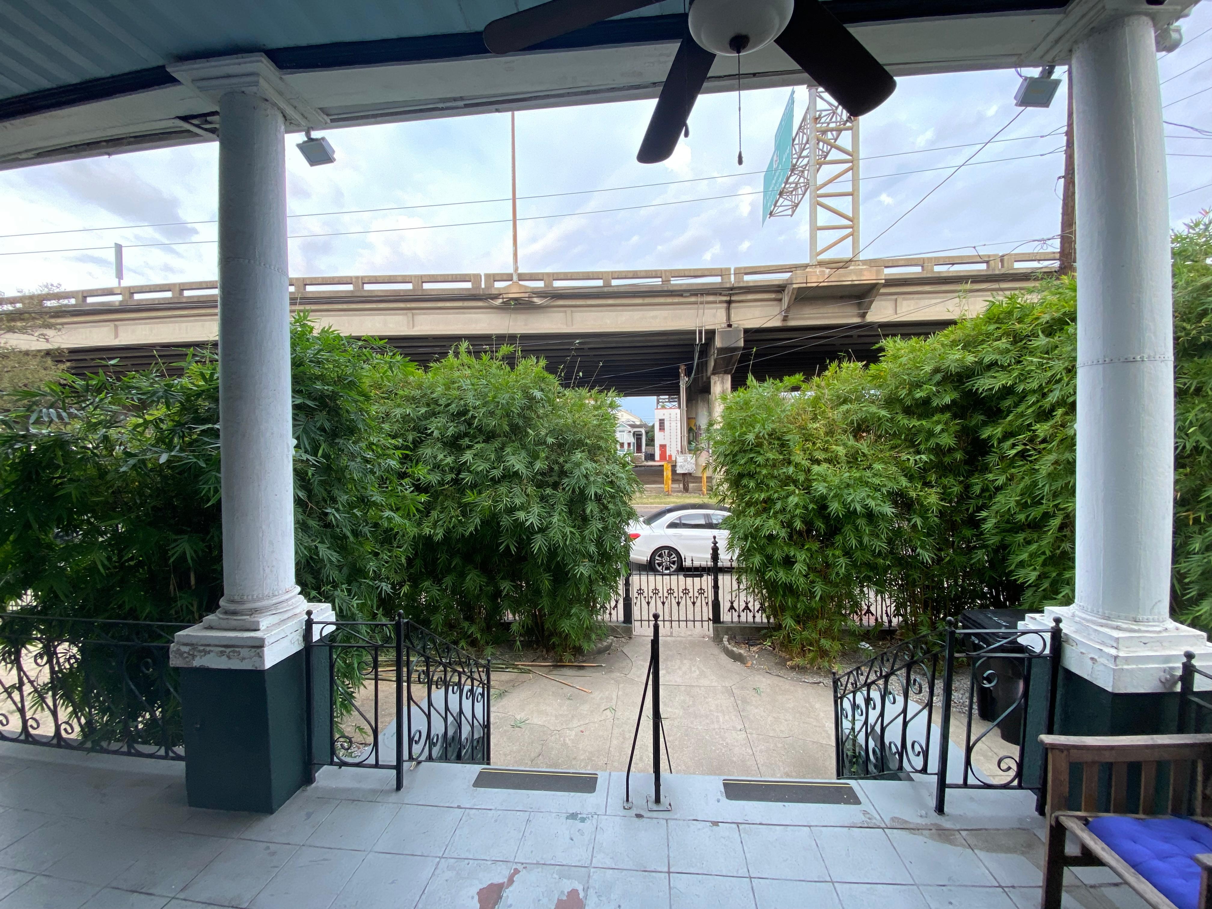 View from front door, shows the elevated I-10.