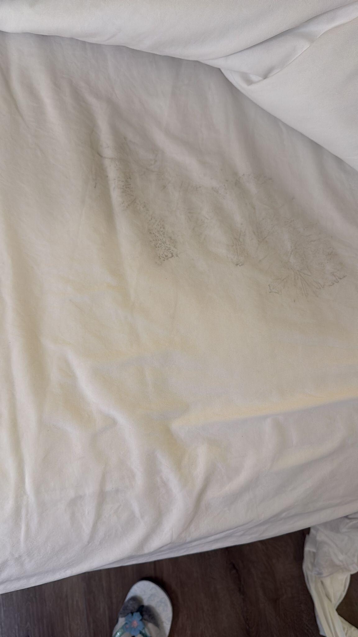 Dirty bed sheets